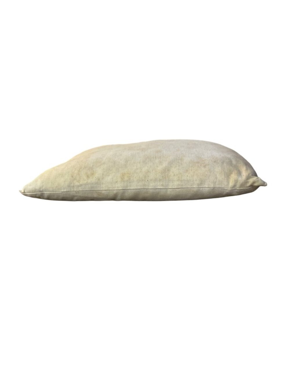 Vintage Feather Bed Pillow Beige Rustic Decor Stained Used Farmhouse  Handmade - Picture 6 of 16